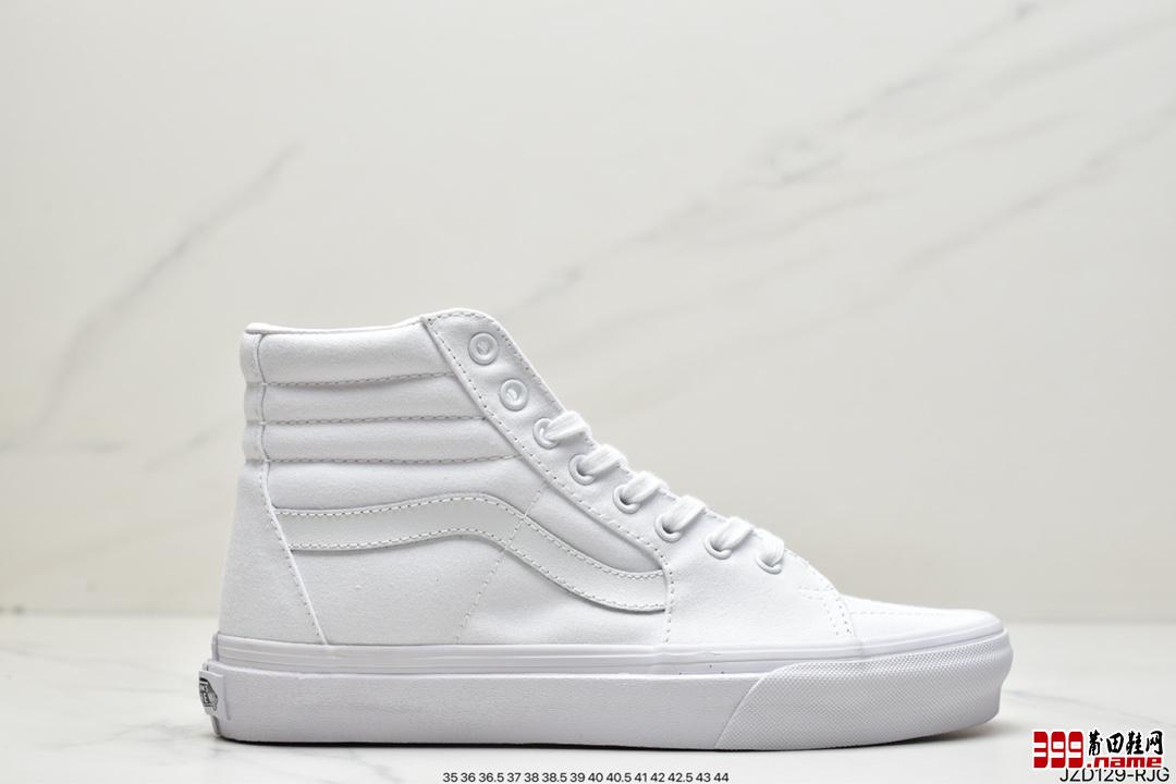 Vans Sk8-Hi True White Leather纯白高帮休闲硫化帆布鞋Vans SK8诞生于1978年