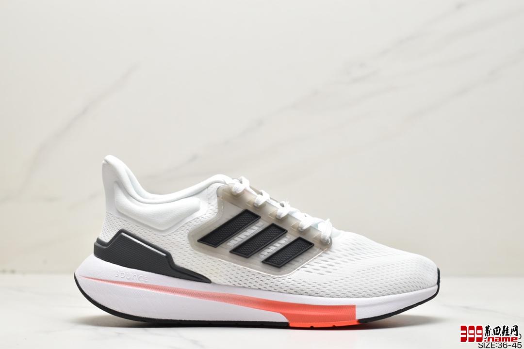 阿迪达斯Adidas EQ21 RUN 复古跑鞋 鞋身材质为全网眼面料
